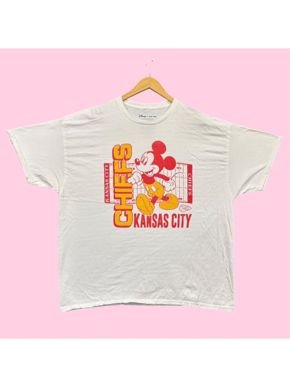 Junk Food Clothing Disney Mickey Mouse x NFL Kansas City Chiefs Oversized Tee XL